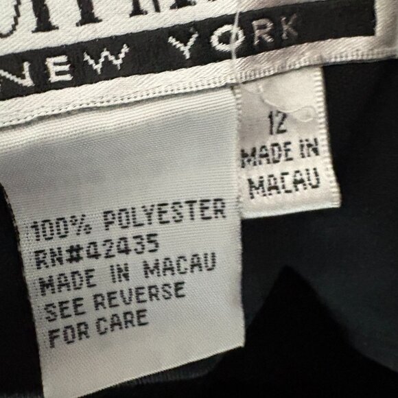 VTG Sheri Martin New York Black V-Neck Cocktail Formal Dress Size 12 Sheer Hem - Picture 7 of 7